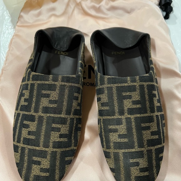 FENDI ZUCCA Signature MONOGRAM Slippers Size 38 - Picture 2 of 12